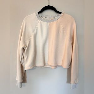 Madewell MWL two-tone crop sweatshirt